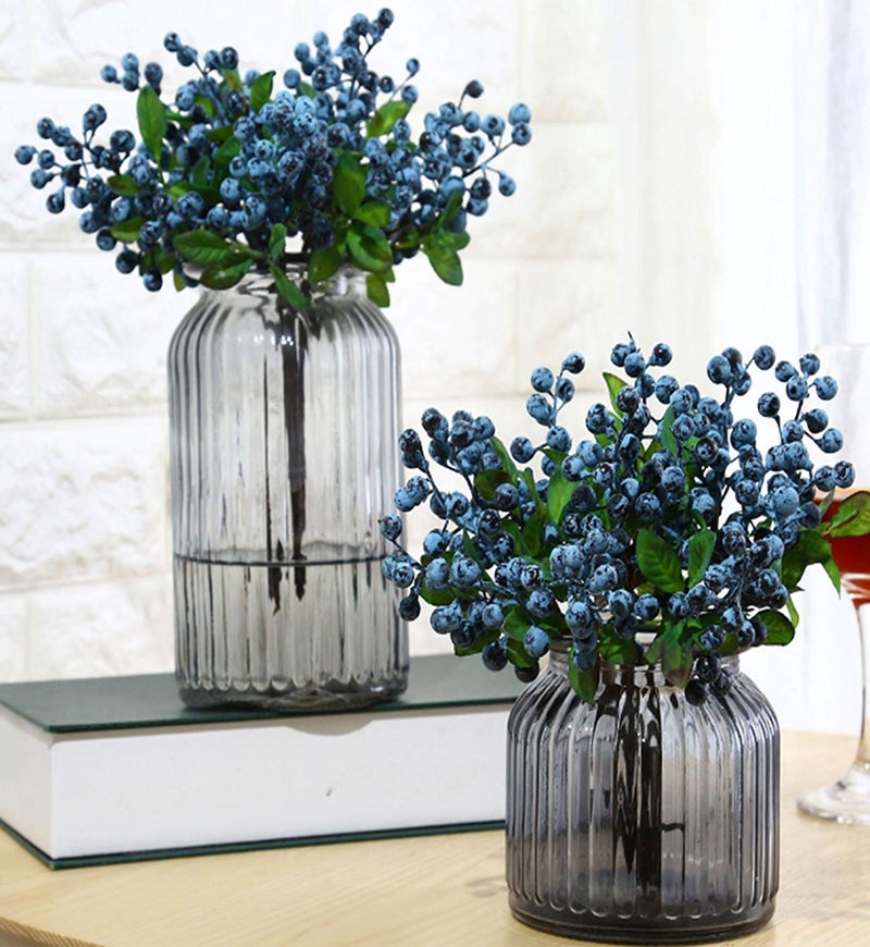 TBUY ROSE Fake Artificial Flowers California Berries Blueberry Fruit for Home Hotel Decor (Blue 20 Pack) - Image 3